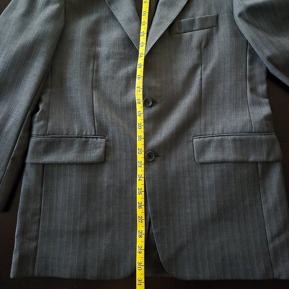 Burberry London Wool Pinstripe Blazer Charcoal Grey, Classic Suit Jacket - Picture 8 of 13